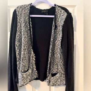 Donna Karan Black and Gray Cardigan